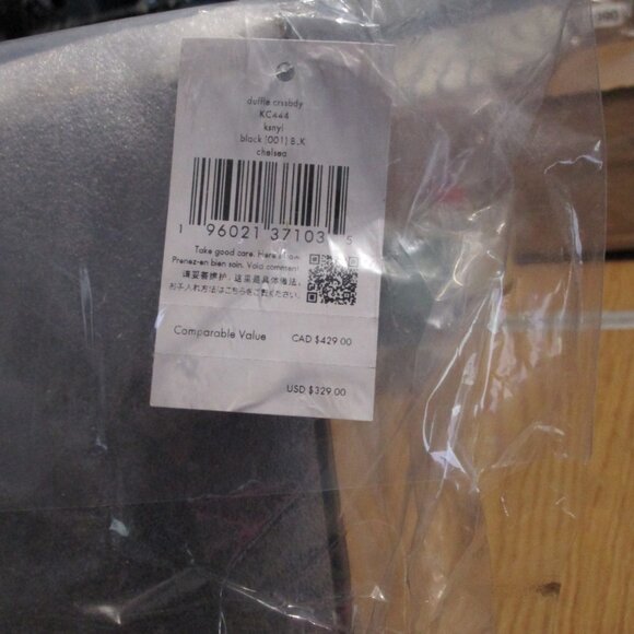 Kate Spade New York Woman's Chelsea Nylon Duffle Bag Black Crossbody Bucket Bag - Picture 12 of 16